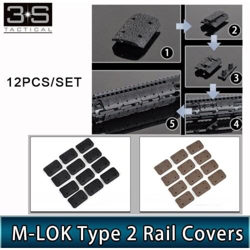 12PCS Tactical M-lok Rail Cover For Mlok Handguard Rail Mount M Lok Rail Picatinny 20mm Rail