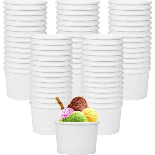 12oz Disposable Cup Paper Dessert Soup Bowl Ice Cream Cup Hot and Cold Food Container Party Tableware Supplies