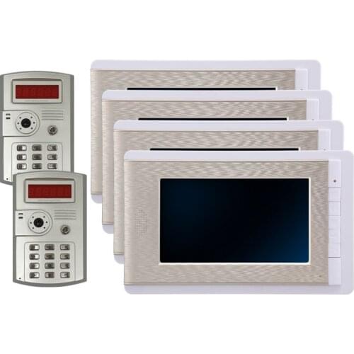 2V4 IR Night Vision Door Camera 7 Inch Wired Video Door Phone