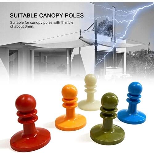 4Pcs/Set Lightning Proof Cap Camping Tent Poles Awning Support Bar Anti-Thunder Protection Outdoor Camping Canopy Pole Cover Hat