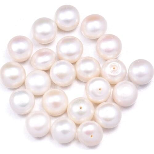 5pcs Natural Freshwater Pearl Earrings A Pair Round Shape Simplicity for Making DIY Jewelry Necklace Accessories Size 11-12mm