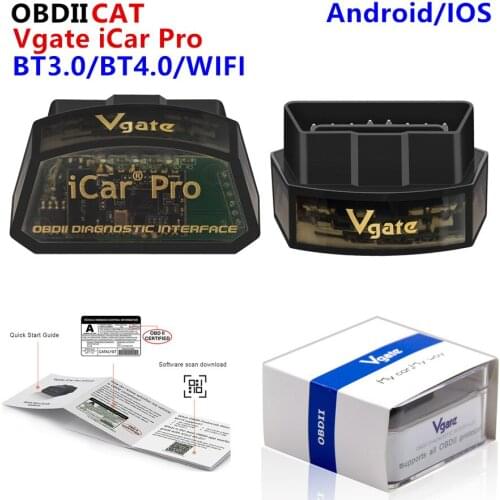 50pcs DHL Vgate iCar Pro elm327 V2.1 WiFi/Bluetooth4.0 Android Torque app OBDII scan tool elm 327 Support for Android/IOS