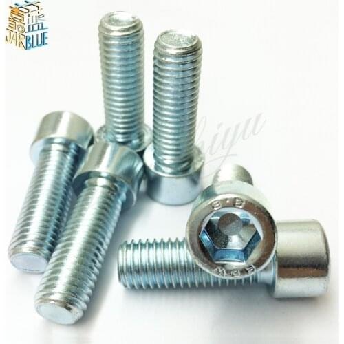 Free Shipping 10Pcs M3/M4/M4/M5/M6 SHCS Screws White Zinc Hex Bolts