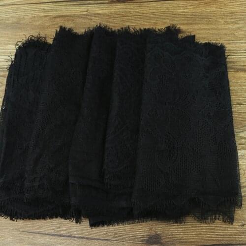 Random delivery black lash lace trim high quality black lace wedding dress fabric DIY lace
