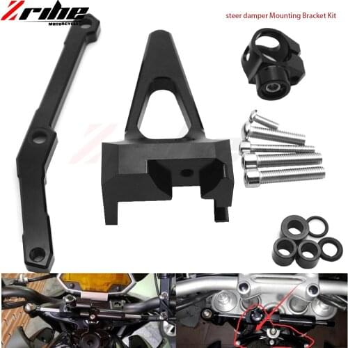 For Yamaha MT09 FZ09 2014-2016 MT 09 Street Rally 2014 2015 2016 CNC Steering Stabilize Moto Damper Bracket Mount Kit