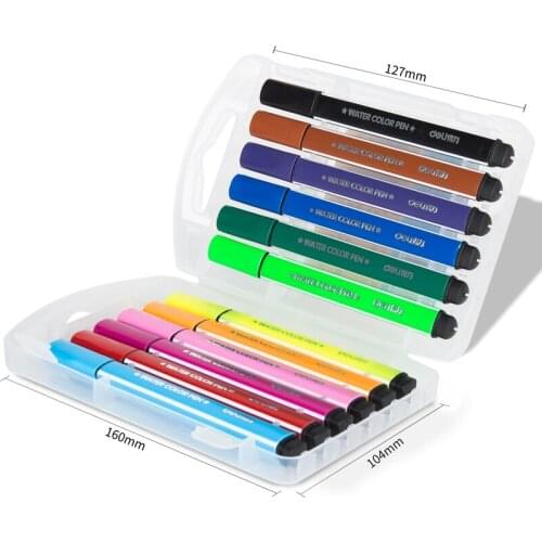 Deli 70656 Triangular shaped Water color Pen Set Primary School Childrens Kindergarten with Painting and Graffiti Paint pen