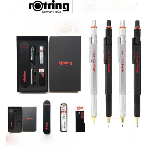 Rotring 800 0.5/0.7mm All-metal Drawing Automatic Pencil Black Silver Professional Hand-drawn Design Activity Pencil Set