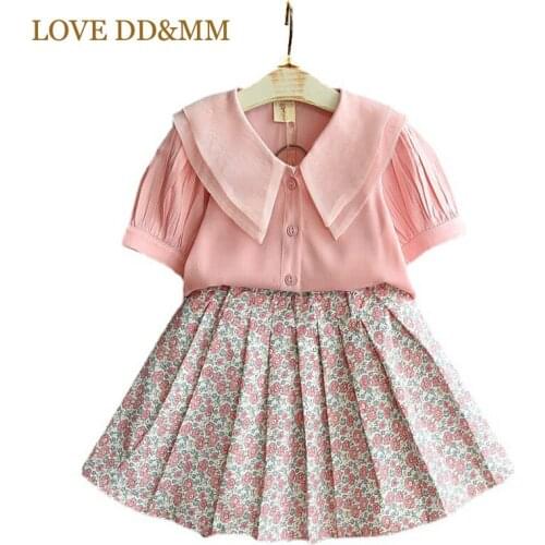 LOVE DD&MM Girls Baby Casual Clothing Sets Childrens Short Top shorts + Pleated Skirt 2pcs Clothing Set For Girl Kids Costumes