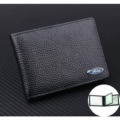 Unisex Drivers License Leather Case Motor Vehicle Driving Credit Id Card Holder Tarjetero For Ford Wallet Car Accessories