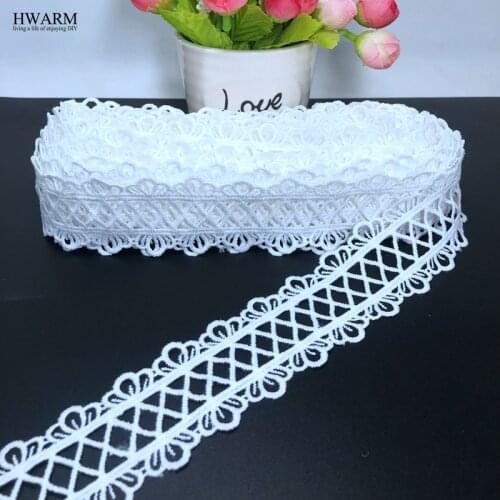HWARM 20yard 4.1cm african lace fabric Crown shape arc wedding lace barcode DIY childrens clothing accessories ribbon trim LACE