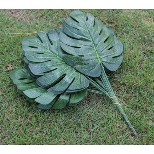 Hot 10PCS Artificial Tropical Palm Leaves Simulation Leaf For Hawaiian Party Jungle Beach Theme Party Decorations Home garden