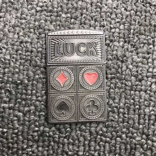 LUCK Playing Cards Metal Badge DIY Lighter Accessories Replacement for ZP Zorro Kerosene Oil Lighter Decor Smoking Gadget