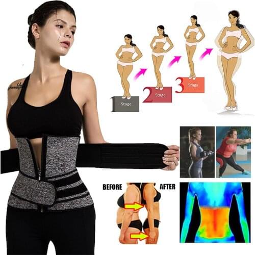 Neoprene Sauna Shaper Waist Trainer Corset Sweat Slimming Belt for Women Weight Loss Compression Trimmer Workout Fitness