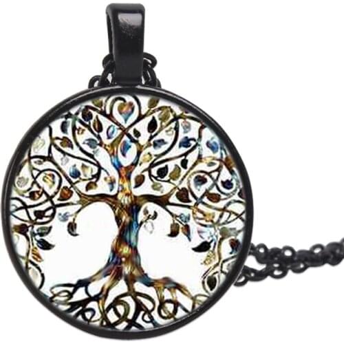 Newest Tree Of Life Statement Necklace Art Photo Glass Cabochon Pendant Charm Women Choker DIY Necklace For Gifts Jewelry