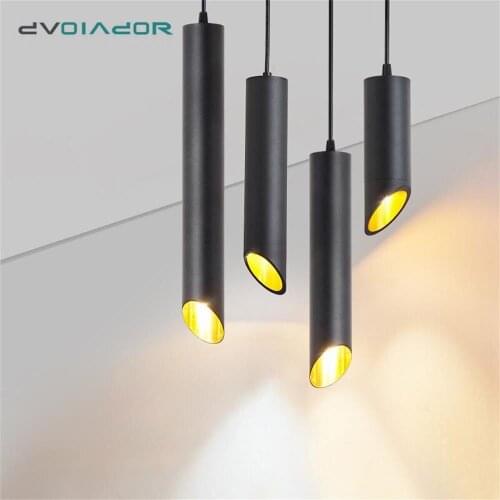 Pendant Lamp Long Tube Pendant Lights Nordic Lighting Kitchen Fixtures 7W Living Room Restaraunt Bar Loft Cafe Hanging Lamp