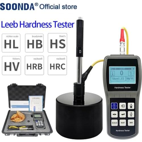 Professional Leeb Hardness Tester Sclerometer Durometer Stainless Steel Alloy Iron Copper Metal Hardness Tester Meter With Block