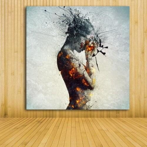 Handmade Modern colorful nude girl oil art painting unique oil painting sexy woman body canvas painting home decor