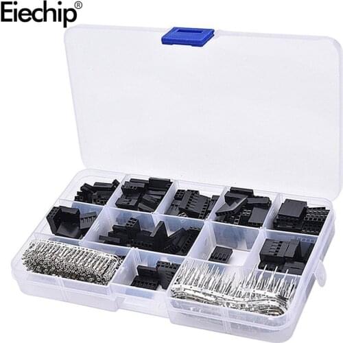 620pcs Dupont Connector 2.54mm, Dupont Cable Jumper Wire Pin Header Housing Kit, Male Crimp Pins+Female Pin Terminal Connector