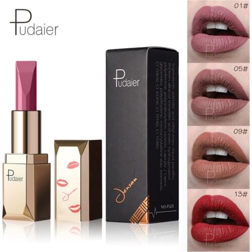 Pudaier New Makeup Pigments Waterproof Velvet Lipstick Nude Sexy Long Lasting Batom makeup Matte Lipstick Cosmetics