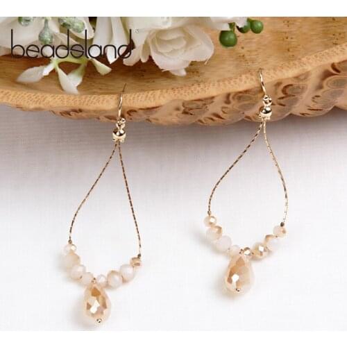 Beadsland Drop Earrings Glass Water Drop Design Fashion Office Career Women Girls Dancing Party Christmas Gift 36707