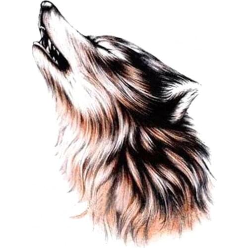 Wolf Tattoo Sticker Creative Removable Water Film Paper Animal Temporary Tattoo Sticker for Hallowen Holiday
