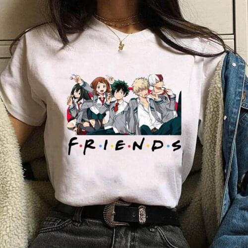 My Hero Academia Funny Cartoon T Shirt Vintage T-Shirts O-Neck Short Sleeve Hip Hop Top Tees Anime Summer Womens T-shirt Tops