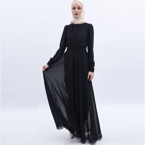 Fashion Women Muslim Islamic Arab Abaya Kaftan 4 Colors Long Sleeve Long Dress