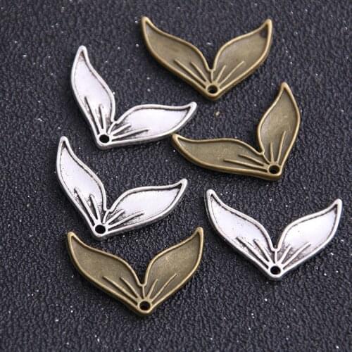 10PCS 18*27mm New Product Two Color Mermaids Tail Charms Animal Pendant Jewelry Metal Alloy Jewelry Marking