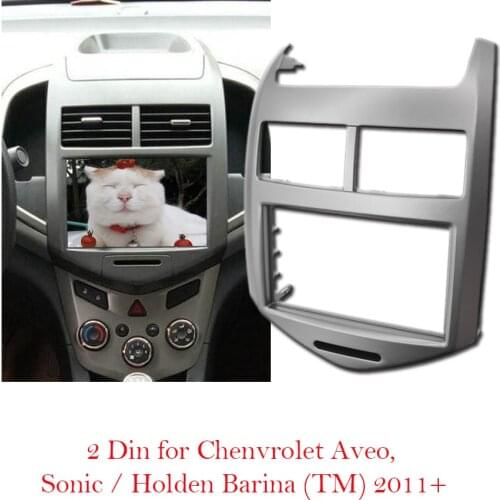 2 Din Car Audio Radio Fascia For CHEVROLET Aveo, Sonic / HOLDEN Barina (TM) 2011+ DVD Stereo Panel Frame Dash Installation Bezel