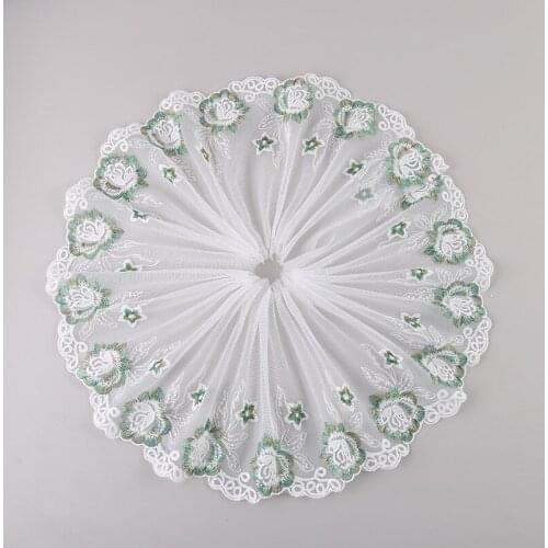 2 Yards Green Handmade DIY Clothing Accessories Wedding Floral Embroidery Lace Fabrics Curtains Sofa Sewing Lace Trim 20cm