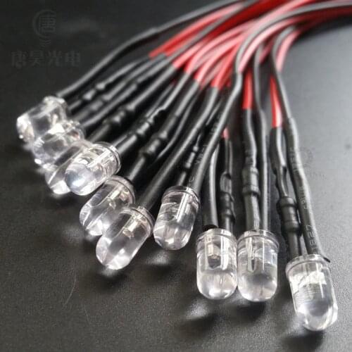 200PCS 3mm5mm LED 3V 5V 12V 20cm White Red Green Blue Yellow UV RGB Diode Lamp Decoration Light Emitting Diodes Pre-soldered