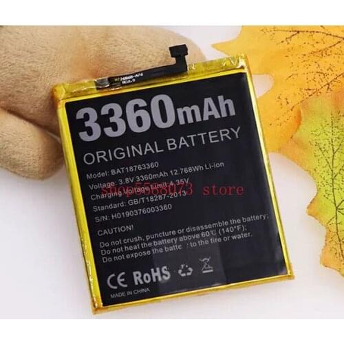 Doogee Y7 Battery Replacement High Quality Large Capacity 3360mah BAT18763360 Back Up Bateria For Doogee N10 Smart Phone