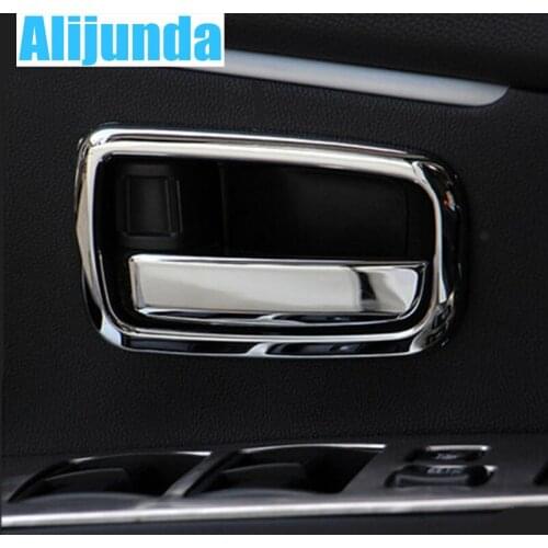 Alijunda !For Mitsubishi ASX ABS Chrome trim handle bowl decoration box ring 4PCS/lot for Mitsubishi ASX auto accessories