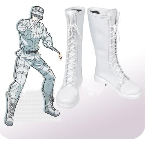 Cells At Work Hataraku Saibou Neutrophil White Cosplay Shoes Boot Halloween Party Cosplay Costume Accessories