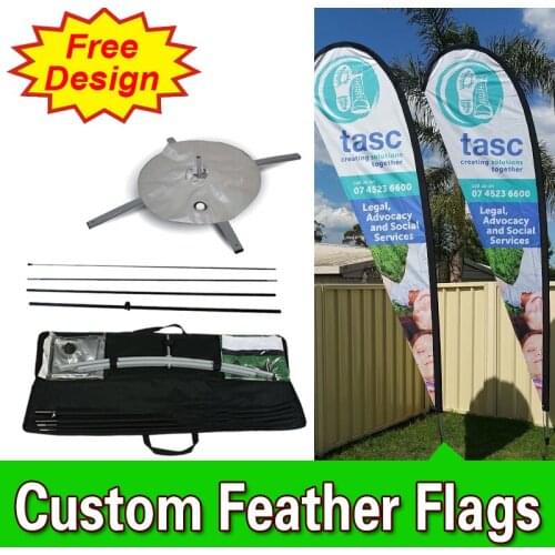 Free Design Free Shipping Double Sided Teardrop Flag with Cross Base Signs Advertising Open Banner Flag Tall Flags