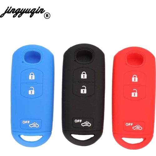 Jingyuqin Silicone Car Key Cover FOB Case For Mazda 3 5 6 8 CX5 CX7 CX9 M6 GT 2016 2017 Remote Key Car-stying With 4 Buttons