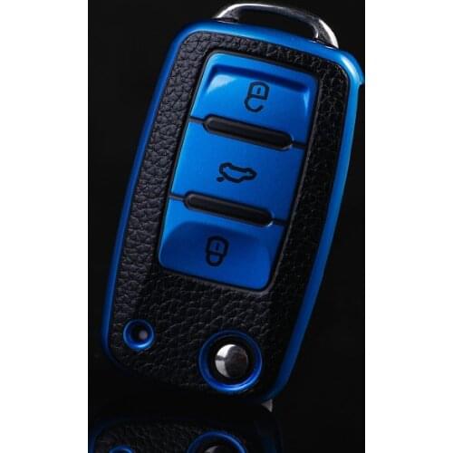 TPU car key cover case for VW Golf Bora Jetta POLO GOLF Passat For Skoda Octavia A5 Fabia For SEAT Ibiza Leon fob ring