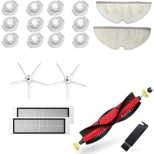 For Roborock Detachable Main Brush Filter,5 Arms Silicon Side Brush Roll Brush For Roborock S6 S50 S5max S6 Maxv S4 E4