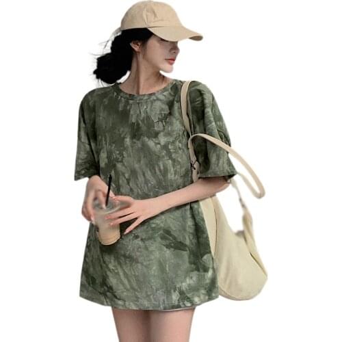 Harajuku Summer Oversized T-Shirt Women Short Sleeve Casual Tie Dye Tshirt Bottoming Tee Shirt