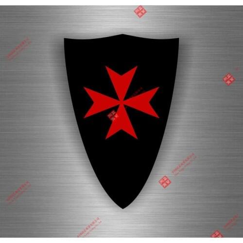 Personality Sticker Car Biker Maltese Shield Airsoft Decal Crusader Cross Templar Knights Car Window Body Decorative Stickers