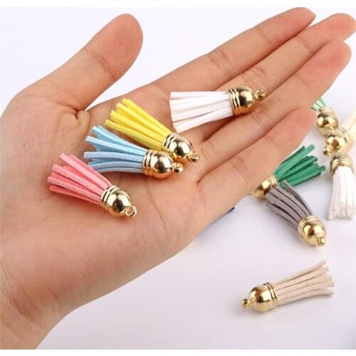10pcs/lot Mini Tassels DIY Faux Leather Tassel 4cm Tassels for Jewelry Earing Accesorries 30 Colors Available