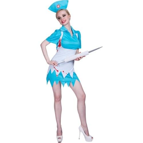 Halloween Nurse Costume Vampire Doctor Uniform Fancy Dress Girl Funny Cosplay Costume For Carnival Party