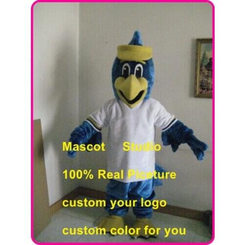 Halloween Blue Eagle Hawk Falcon Mascot Costume Anime Cosplay Party Game Fancy Dress Mascotte Theme Dress Advertising Parade