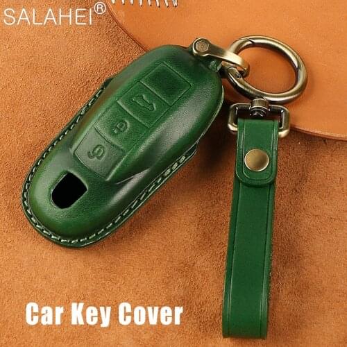 Leather Car Key Case Cover For Porsche Cayenne Macan 911 955 996 Panamera Boxster Cayman 997 Keychain Interior Accessories