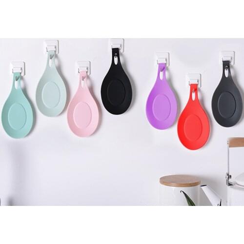 Kitchen Tool Food Grade Silicone Pure Color Multi Purpose Tray Spoon Pad 1Pcs Spoon Rests Heat Resistant Placemat