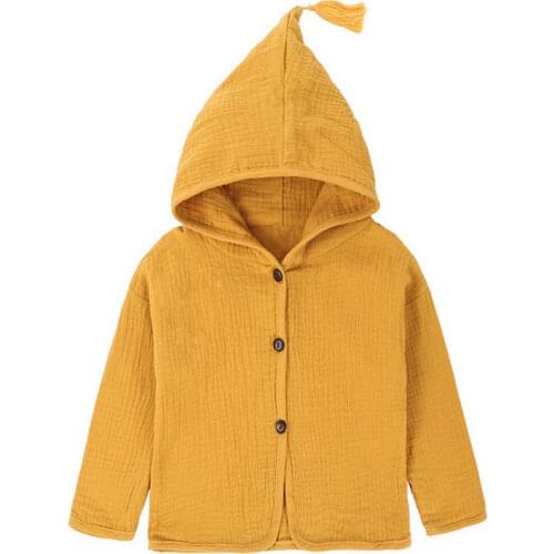 Girls Jackets Kids Tops Shirt Tassel Hat Baby Boys Clothing Cotton Linen Children Clothes Cardigan 1-6Y Blouse Toddler Coat