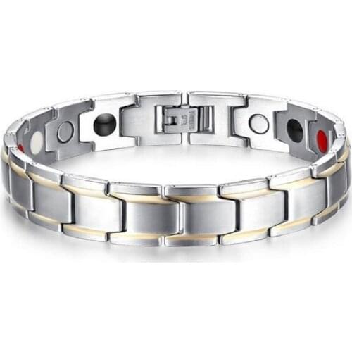 Cool Looking Magnetic Bracelet EMF Protection Health Bracelet with Germanium Far Infrared Ray Negative Ions for Pain Relief
