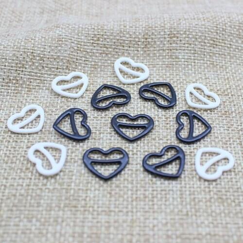 Bra material PP metal bra strap hooks Nylon Coated Lingerie Heart shape 10mm/12mm/15mm