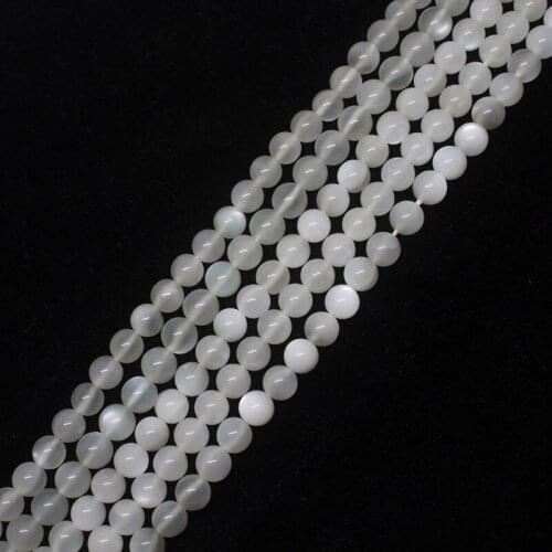 Mini. order is $7! 8 mm Natural Moonstone Flash of white light Round Loose Beads 15"
