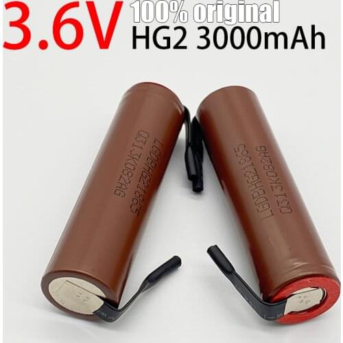 Mkepa new HG2 18650 3000mAh battery 18650hg2 3.6V discharge 20a, dedicated to Hg2 Battery + DIY nickel